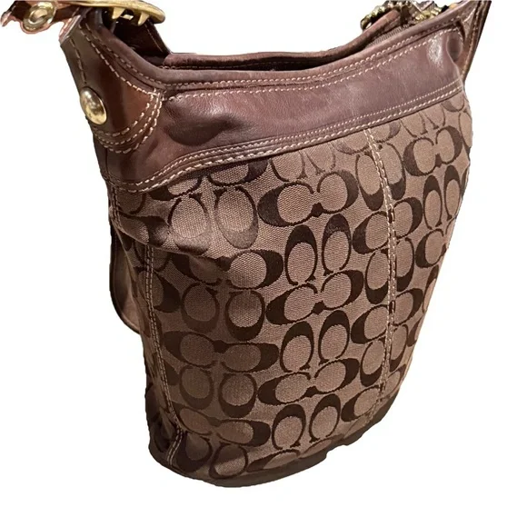Vintage Coach Bleecker Signature Duffle Bucket Hobo Bag - Picture 7 of 13